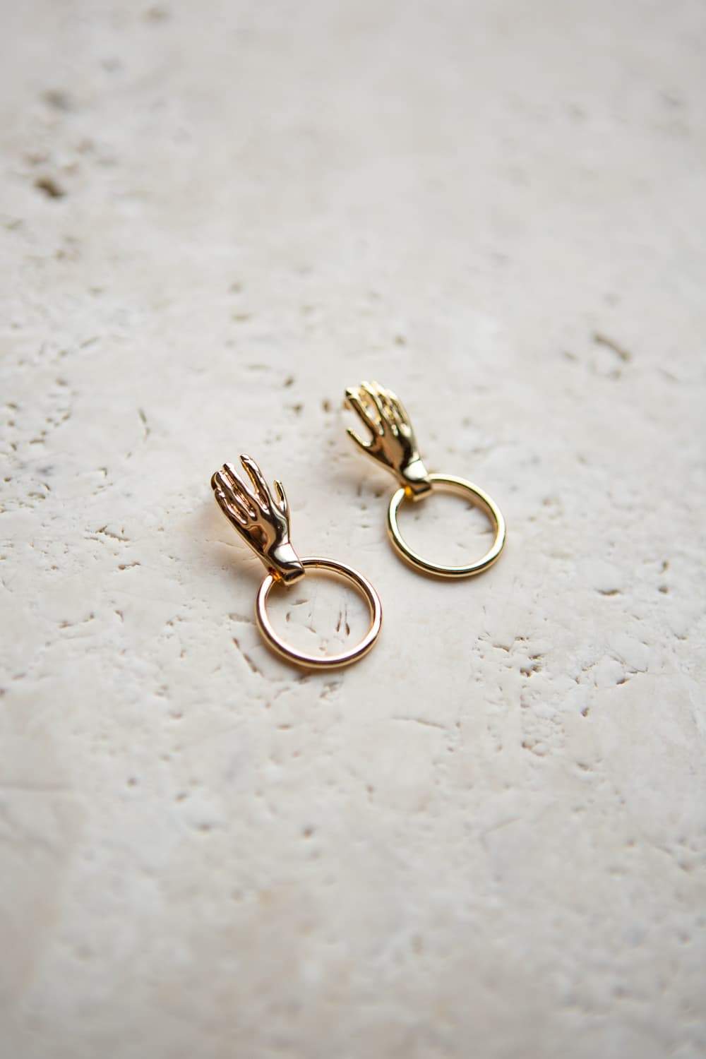 Hand Hoop Stud Earrings - Wynter Bloom