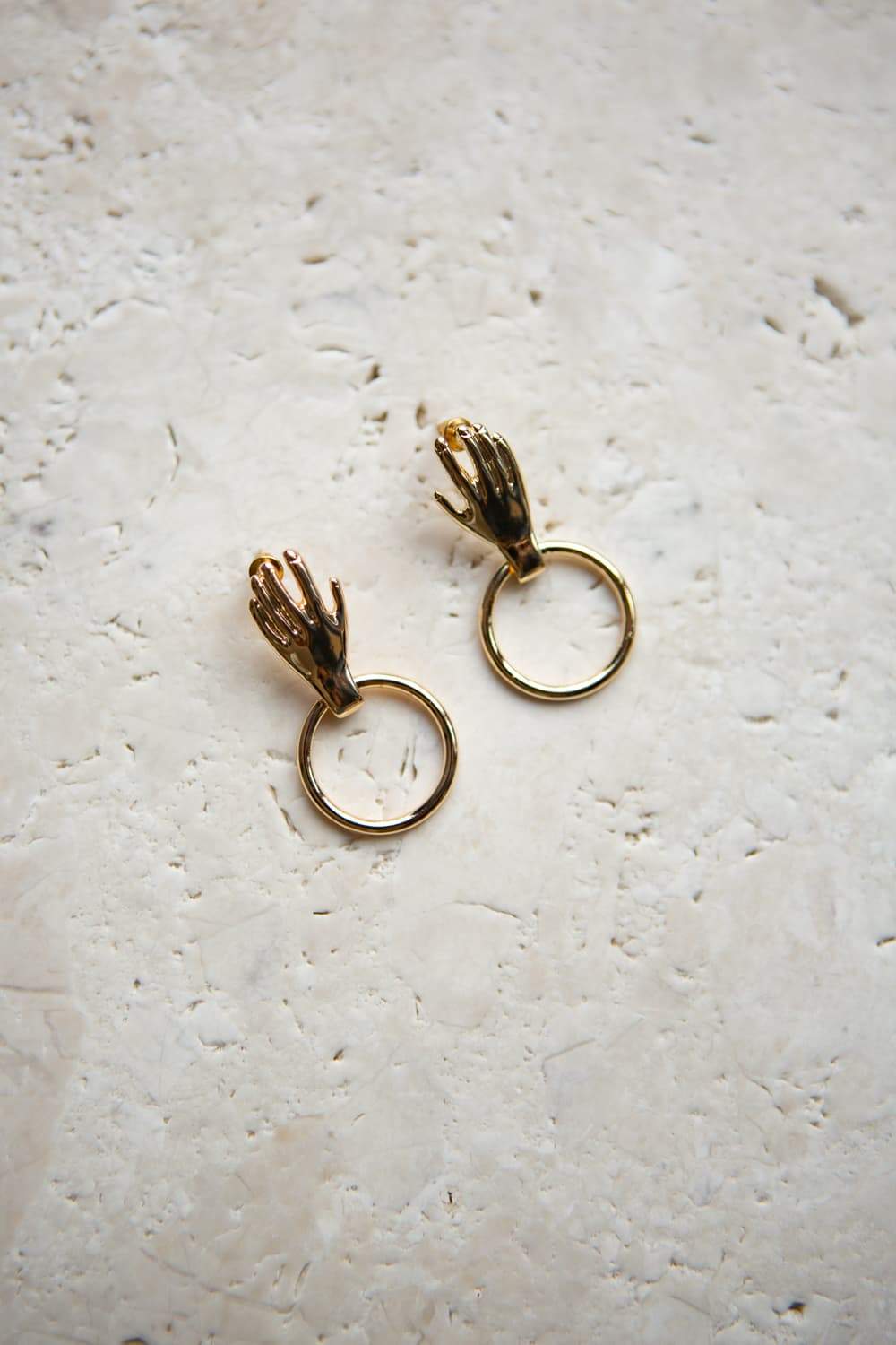 Hand Hoop Stud Earrings - Wynter Bloom