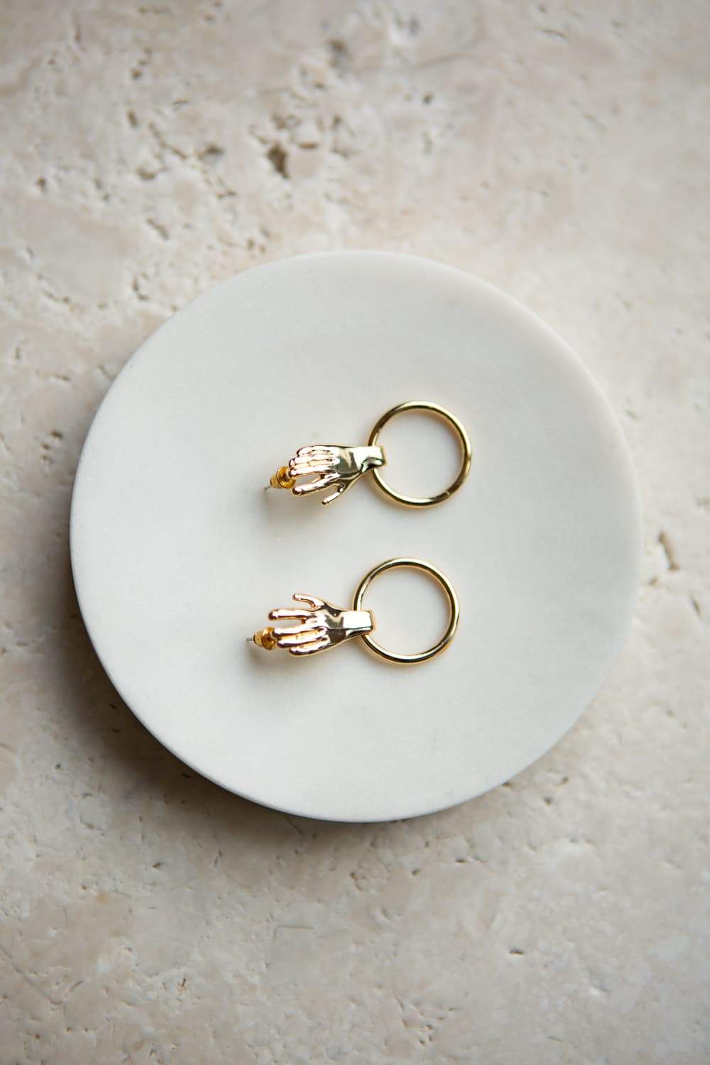 Hand Hoop Stud Earrings - Wynter Bloom