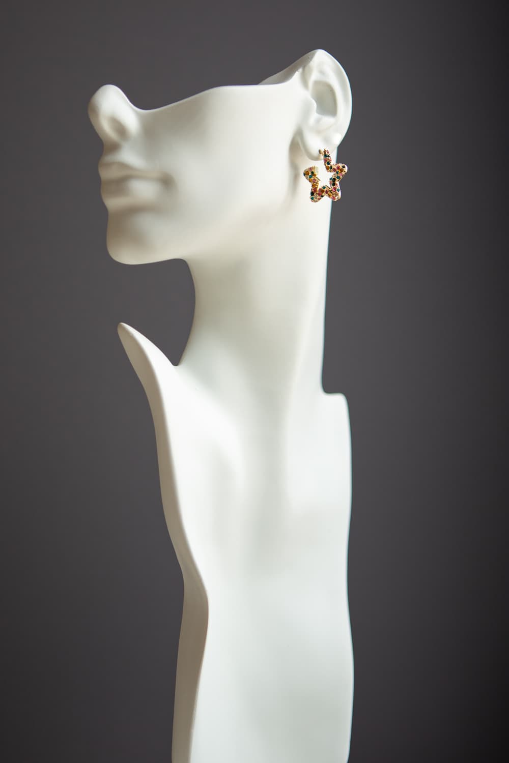 Rainbow Crystal Star Hoop Earrings - Wynter Bloom