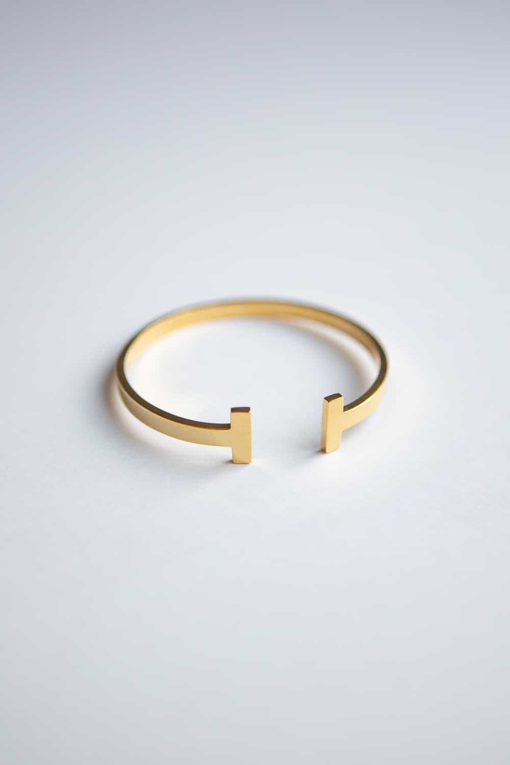Minimalist Gold T Bar Cuff Bracelet Wynter Bloom