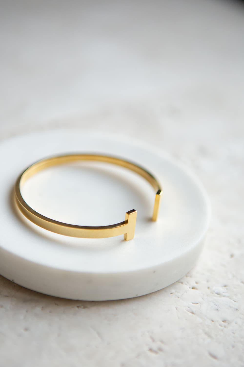 Minimalist Gold T Bar Cuff Bracelet - Wynter Bloom