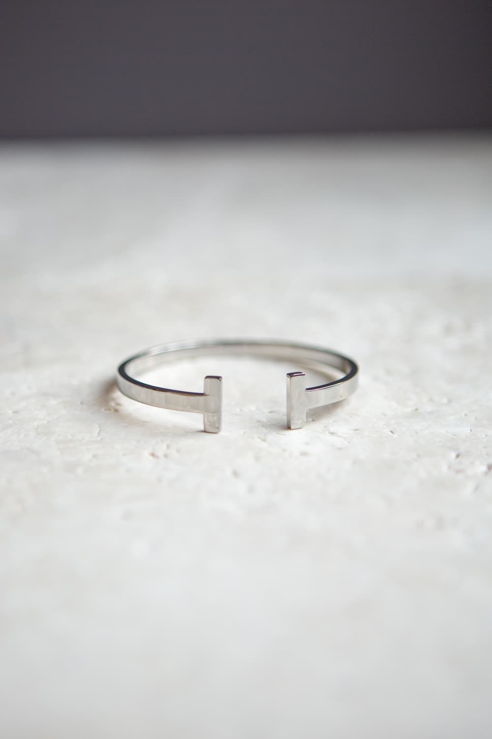 Minimalist Silver T Bar Cuff Bracelet - Wynter Bloom