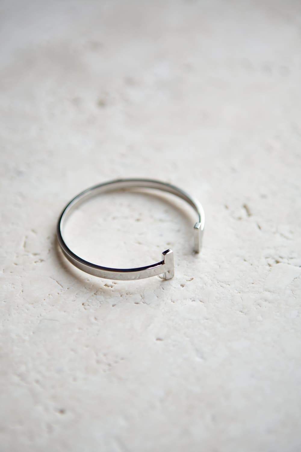 Minimalist Silver T Bar Cuff Bracelet - Wynter Bloom