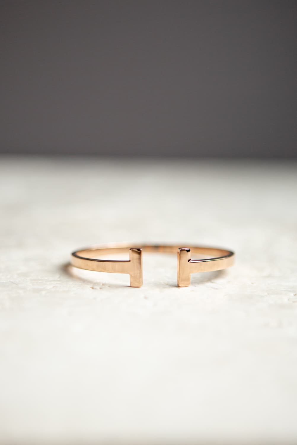 Minimalist Rose Gold T Bar Cuff Bracelet - Wynter Bloom