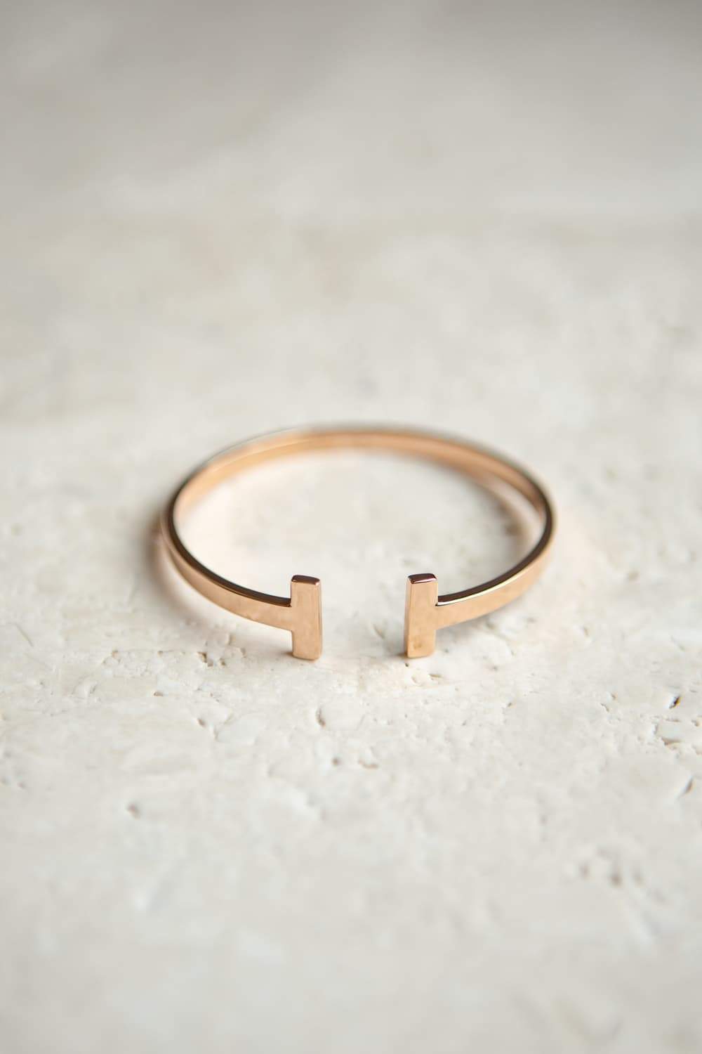 Minimalist Rose Gold T Bar Cuff Bracelet - Wynter Bloom