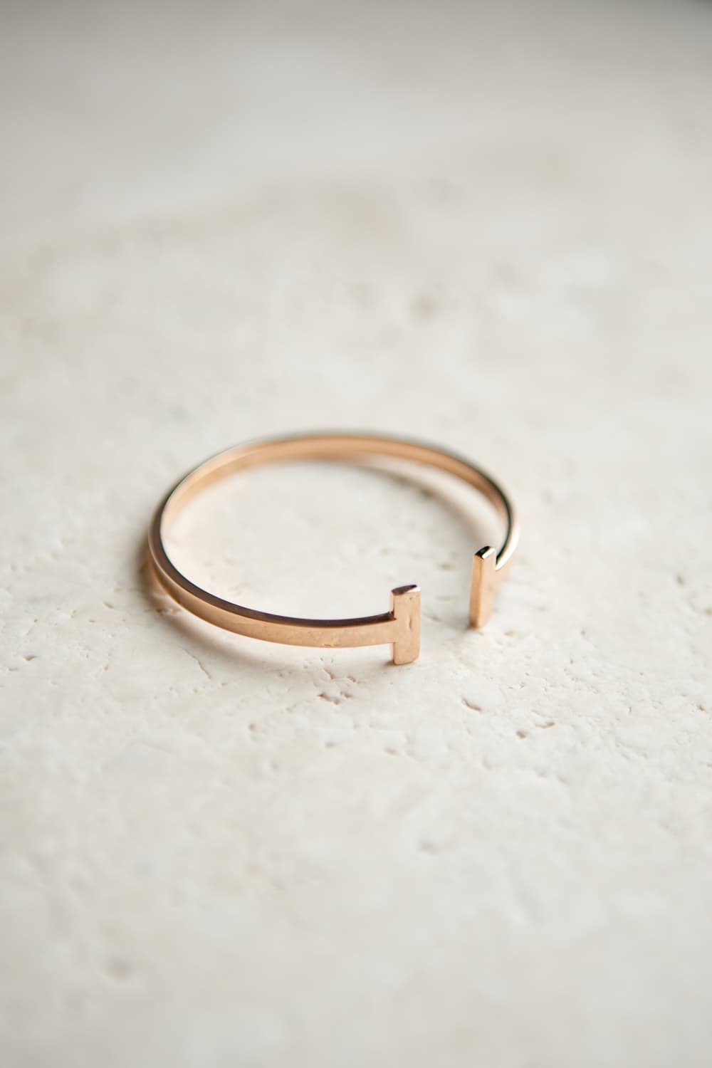 Minimalist Rose Gold T Bar Cuff Bracelet - Wynter Bloom