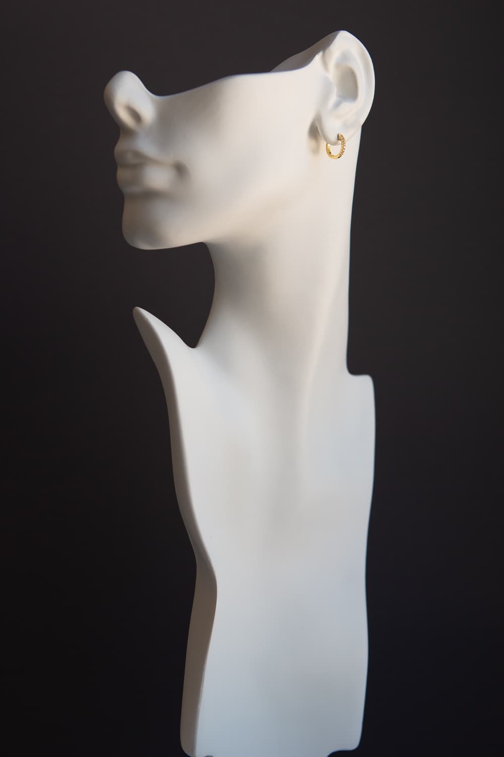 Gold CZ Pavé 925 Sterling Silver Huggie Hoop