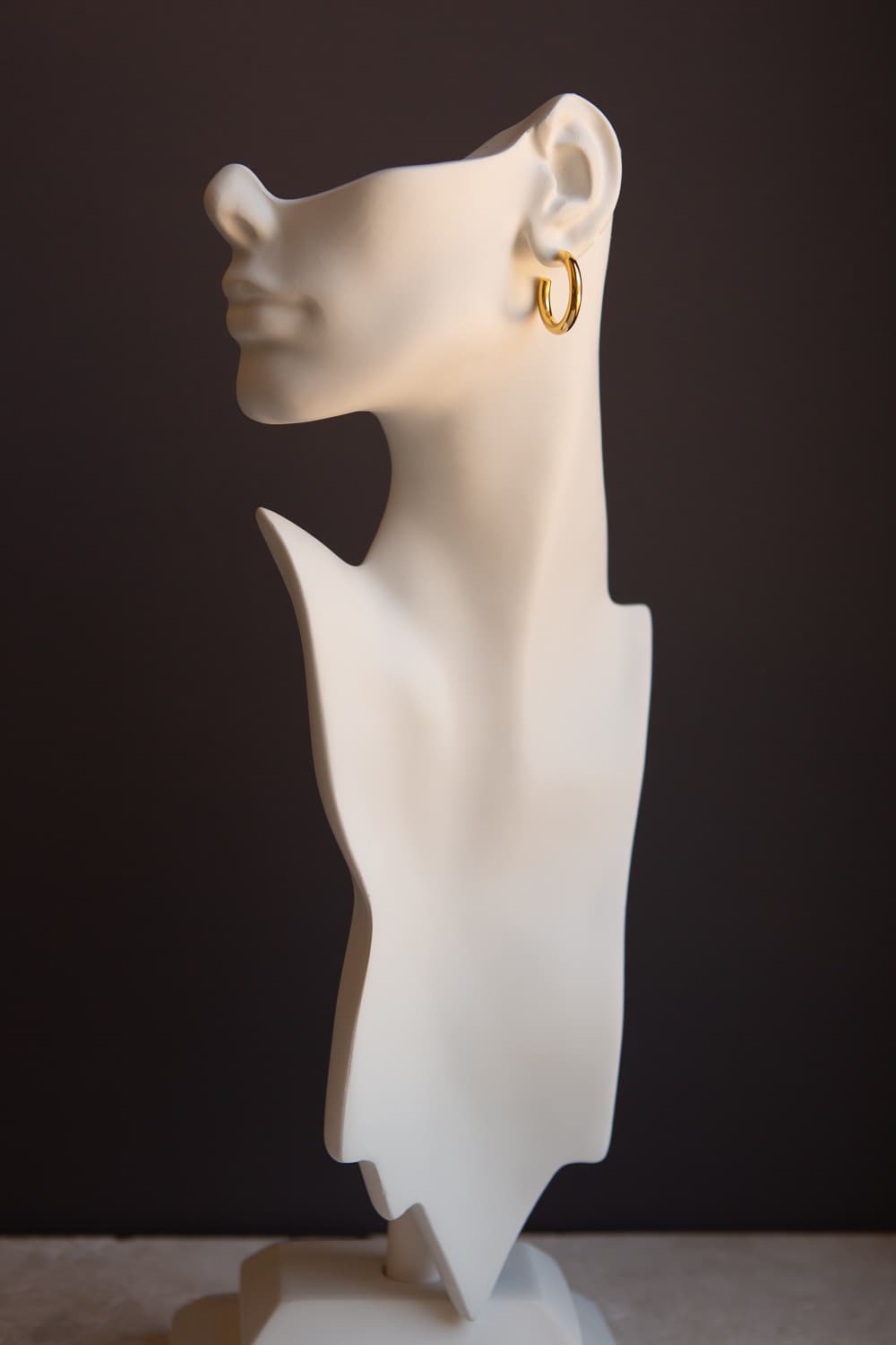 Gold Medium Thick Hoop Earrings - Wynter Bloom