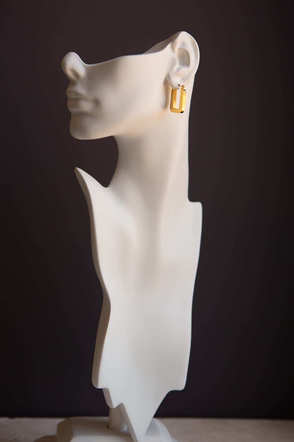 Thick Gold Geometric U Hoop Earrings - Wynter Bloom