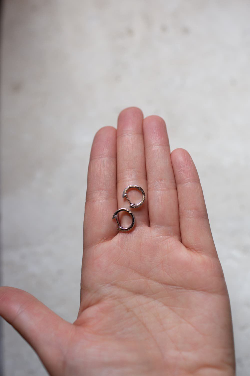 925 Sterling Silver CZ Pavé Huggie Hoop