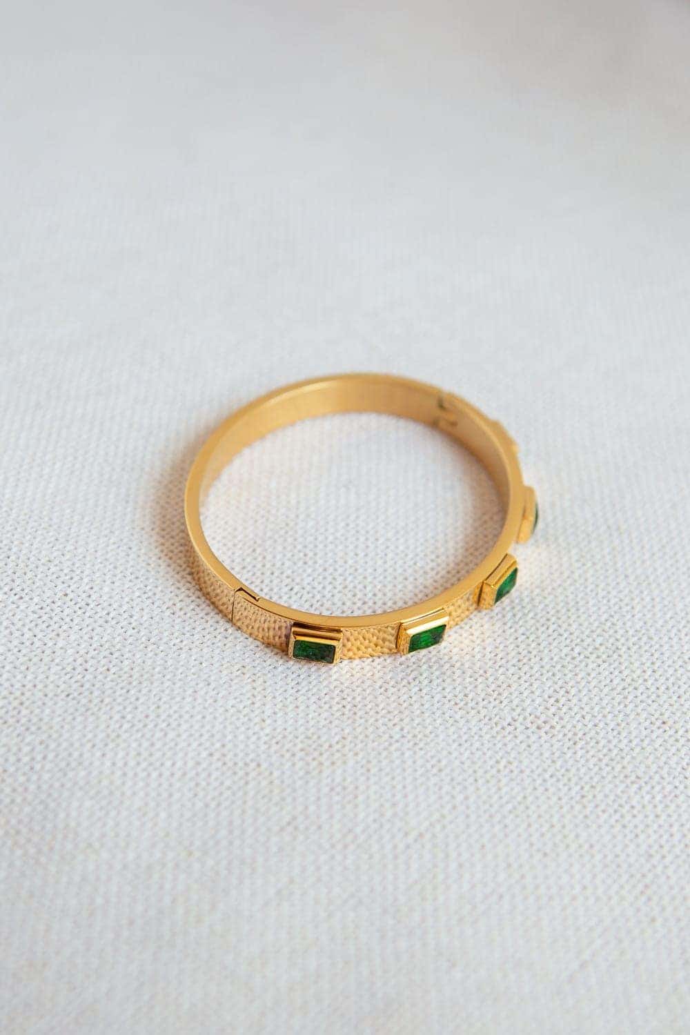 Emerald Green CZ Bezel Set Bracelet