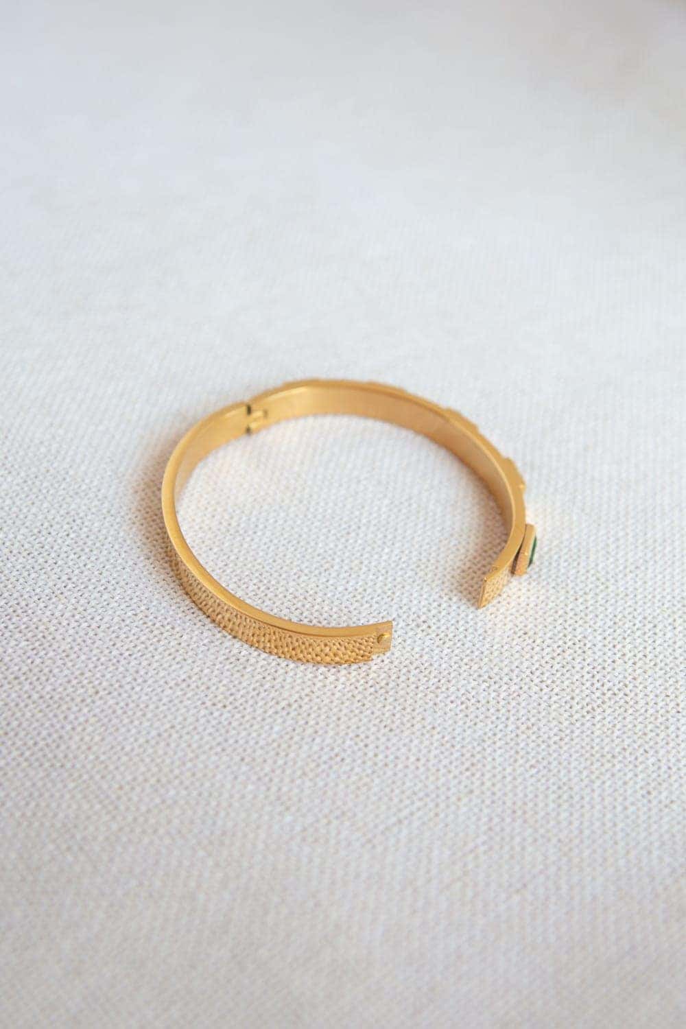 Emerald Green CZ Bezel Set Bracelet