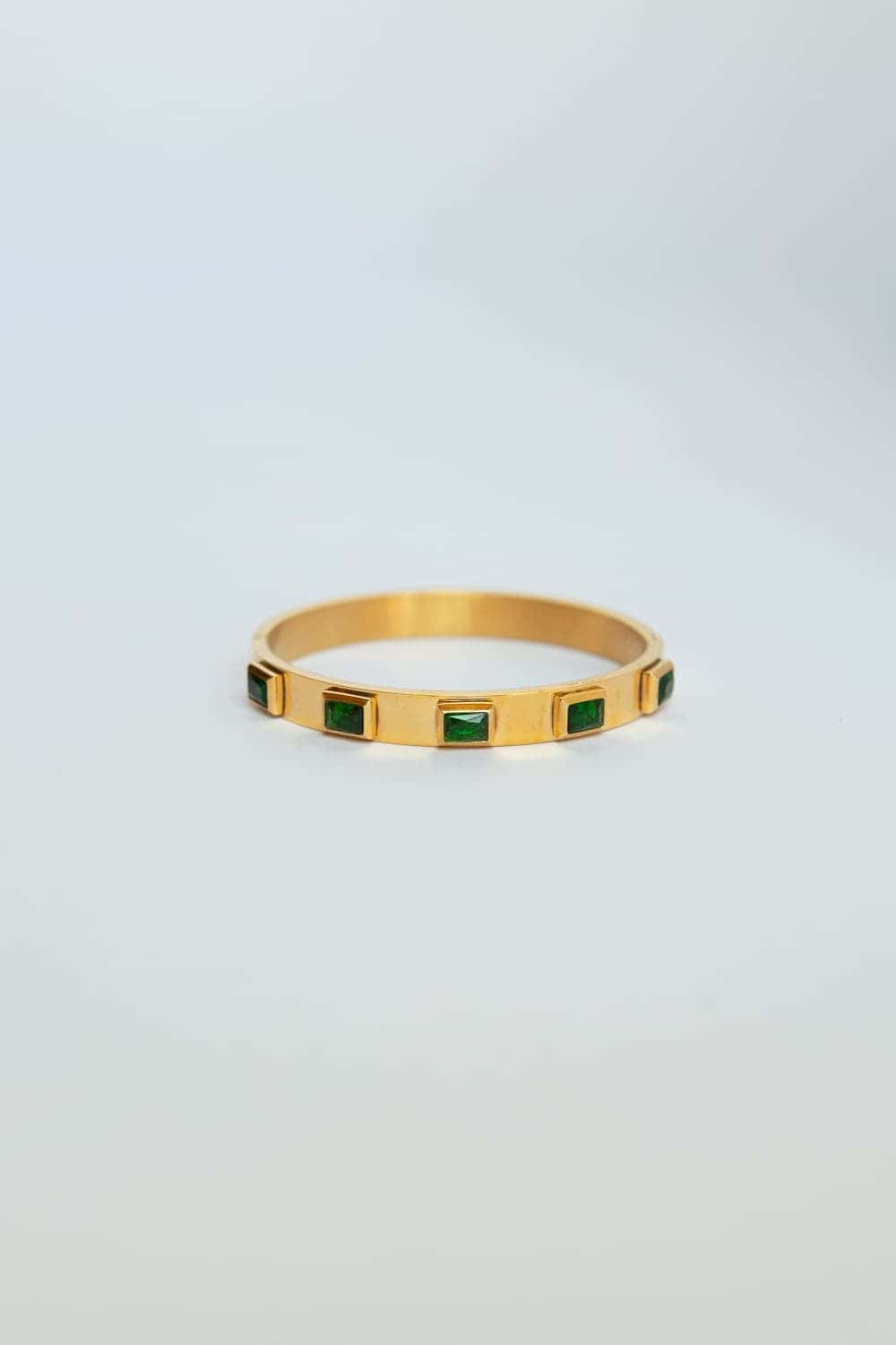 Emerald Green CZ Bezel Set Bracelet