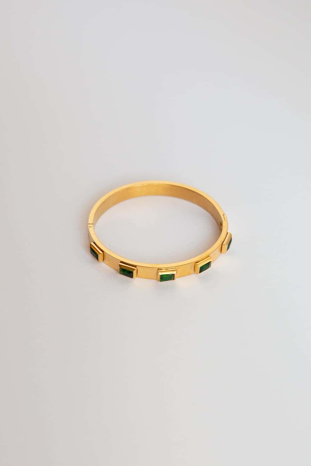 Emerald Green CZ Bezel Set Bracelet