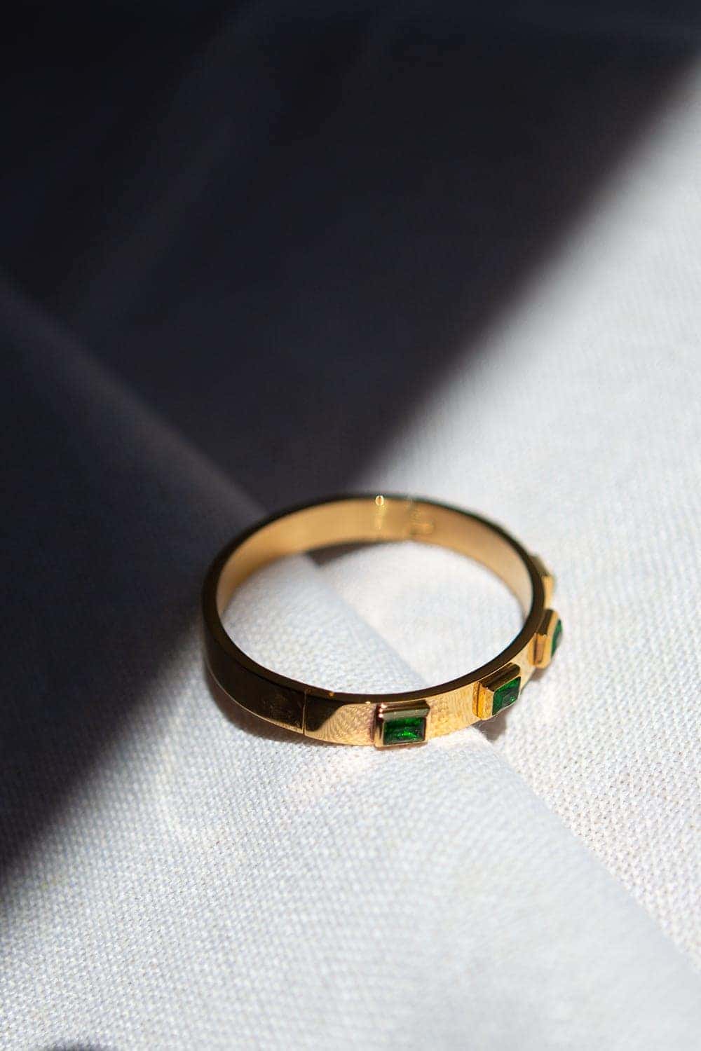 Emerald Green CZ Bezel Set Bracelet