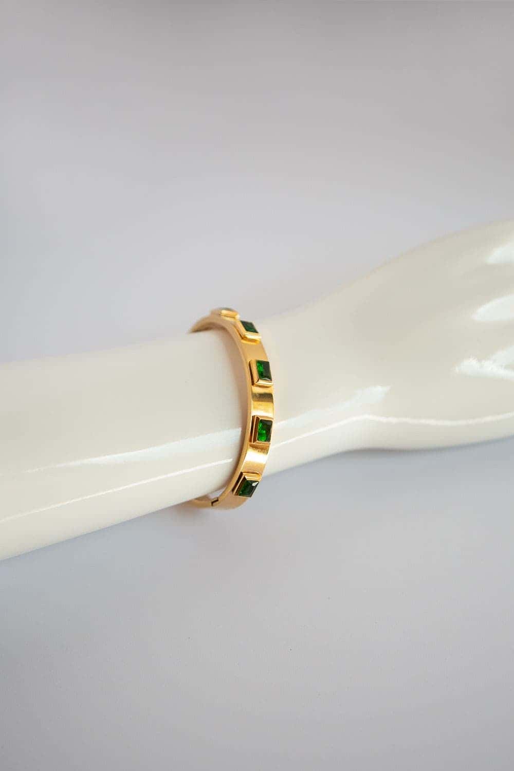 Emerald Green CZ Bezel Set Bracelet