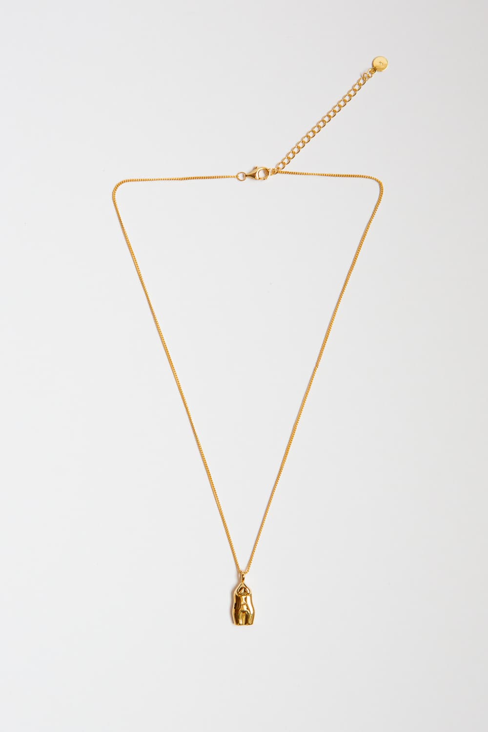 Gold Woman Body Pendant Necklace 925 Sterling Silver