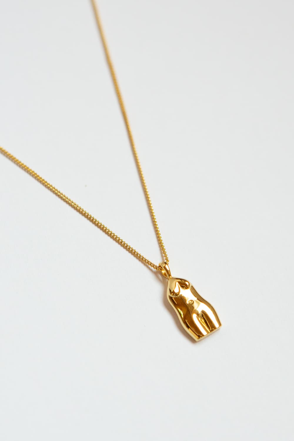 Gold Woman Body Pendant Necklace 925 Sterling Silver
