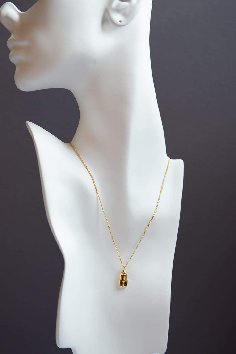 Gold Woman Body Pendant Necklace 925 Sterling Silver