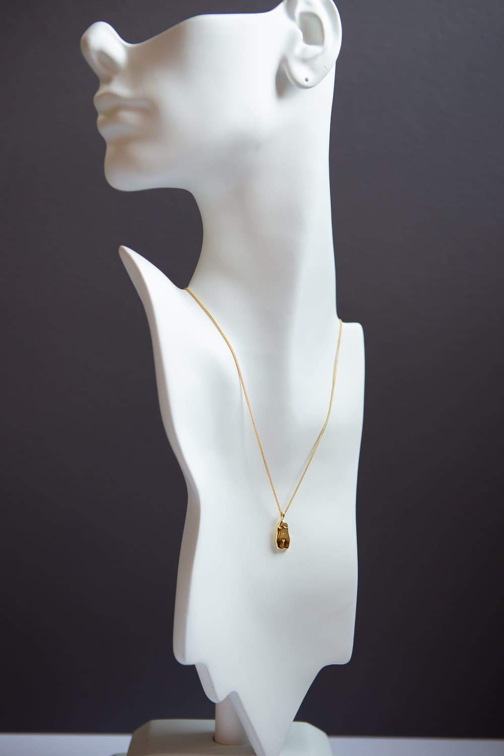 Gold Woman Body Pendant Necklace 925 Sterling Silver