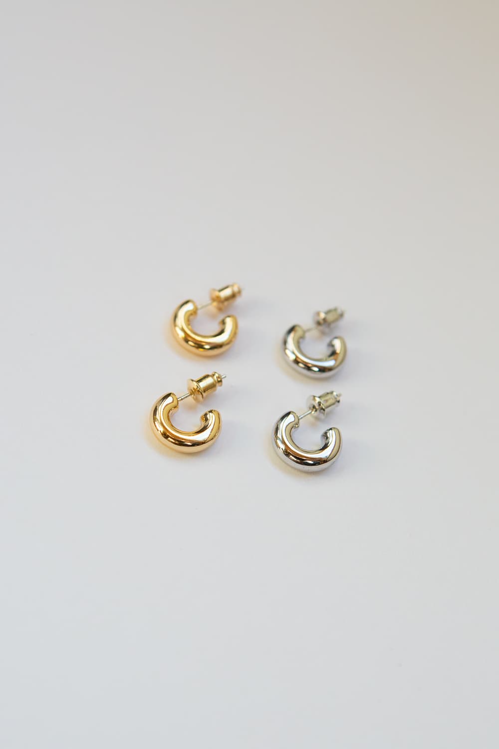 Small Silver Chubby Hoops