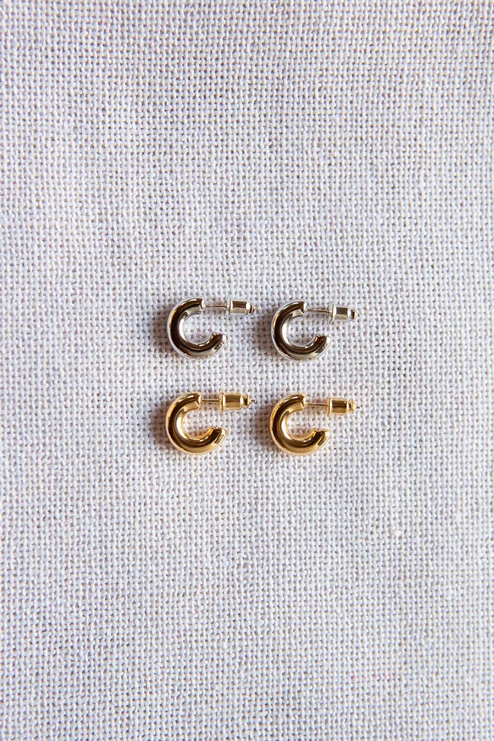 Small Silver Chubby Hoops