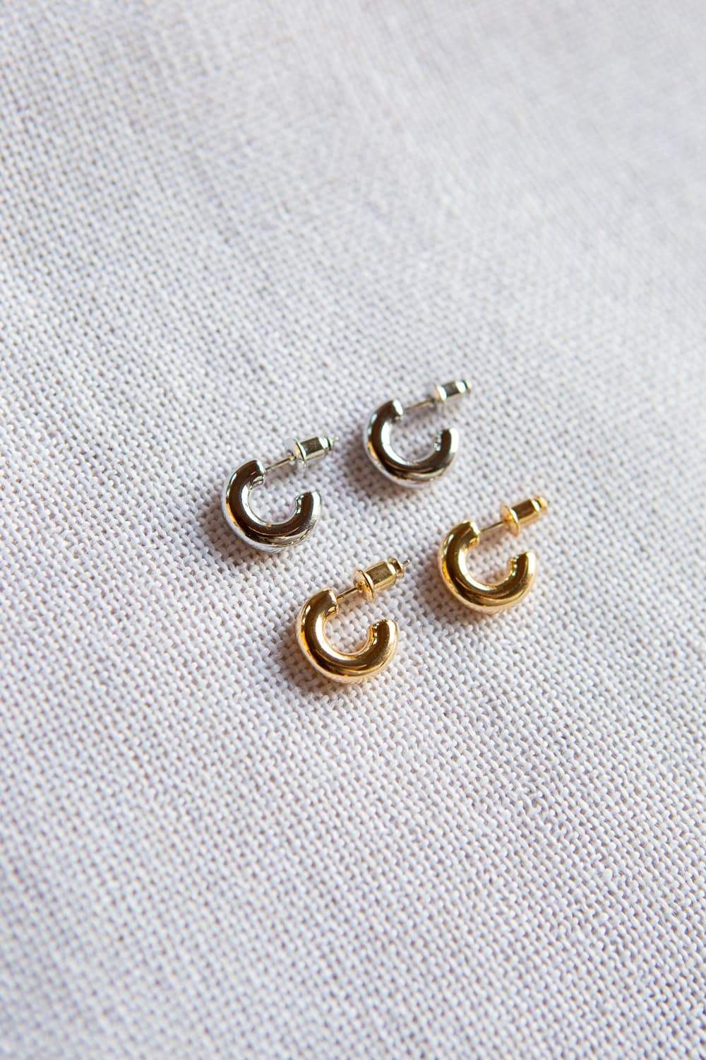 Small Silver Chubby Hoops