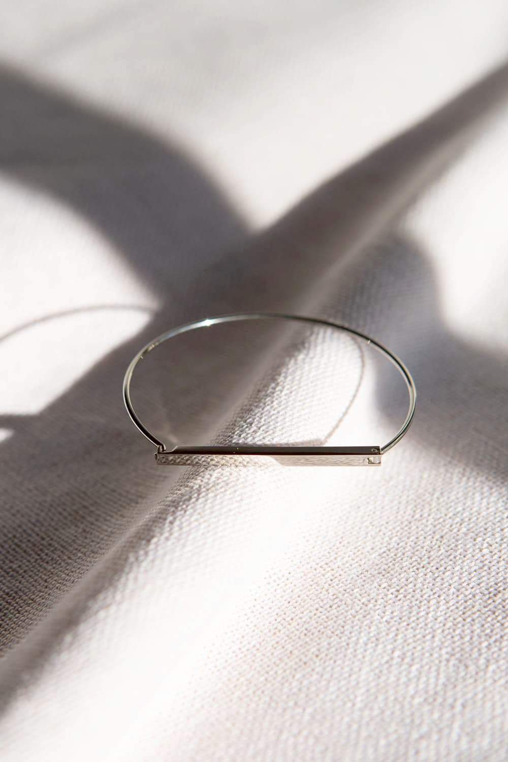 Minimalist Dainty Silver Bar Bracelet