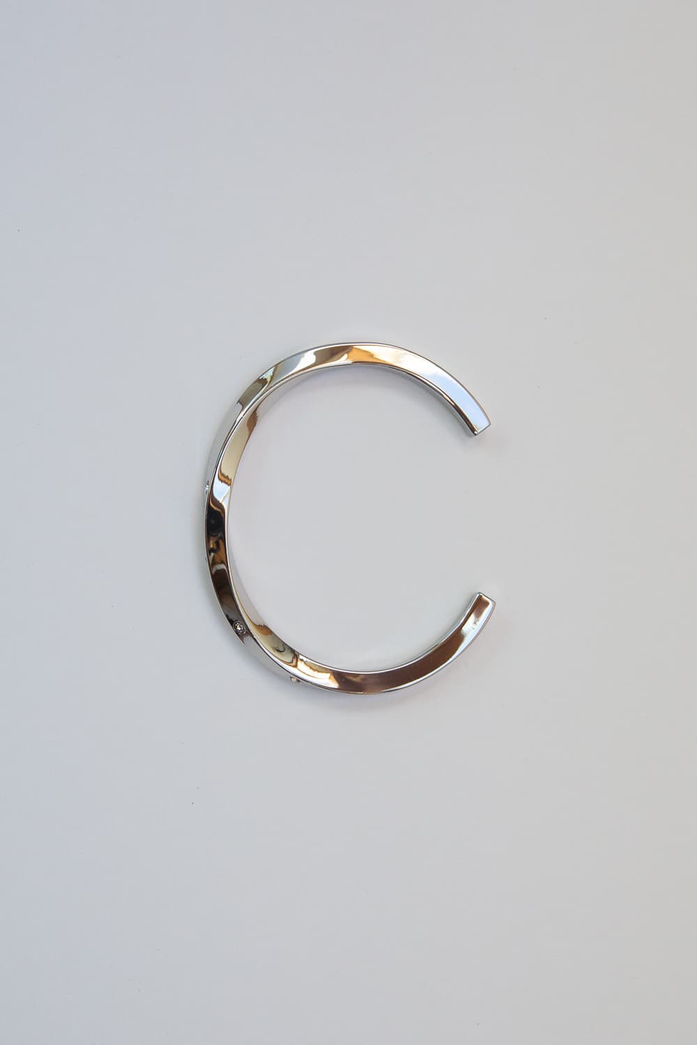 Thick Silver CZ Twist Cuff Bracelet