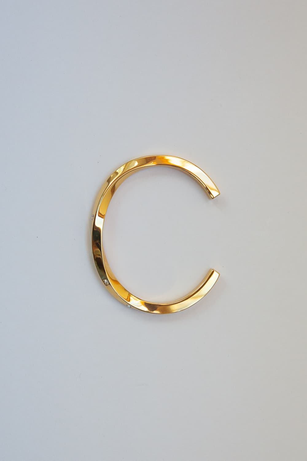 Thick Silver CZ Twist Cuff Bracelet