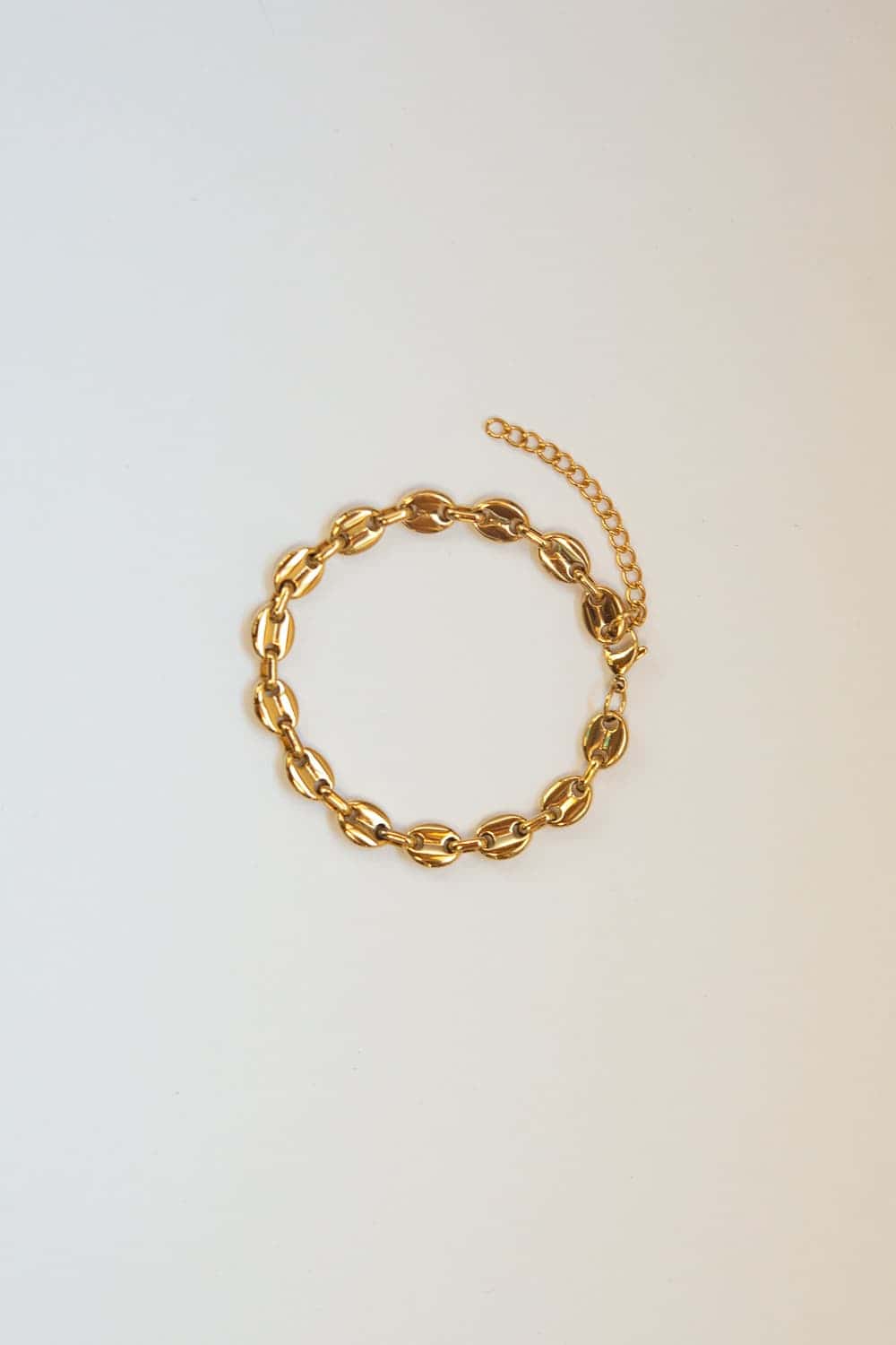 8mm Gold Puff Chain Bracelet