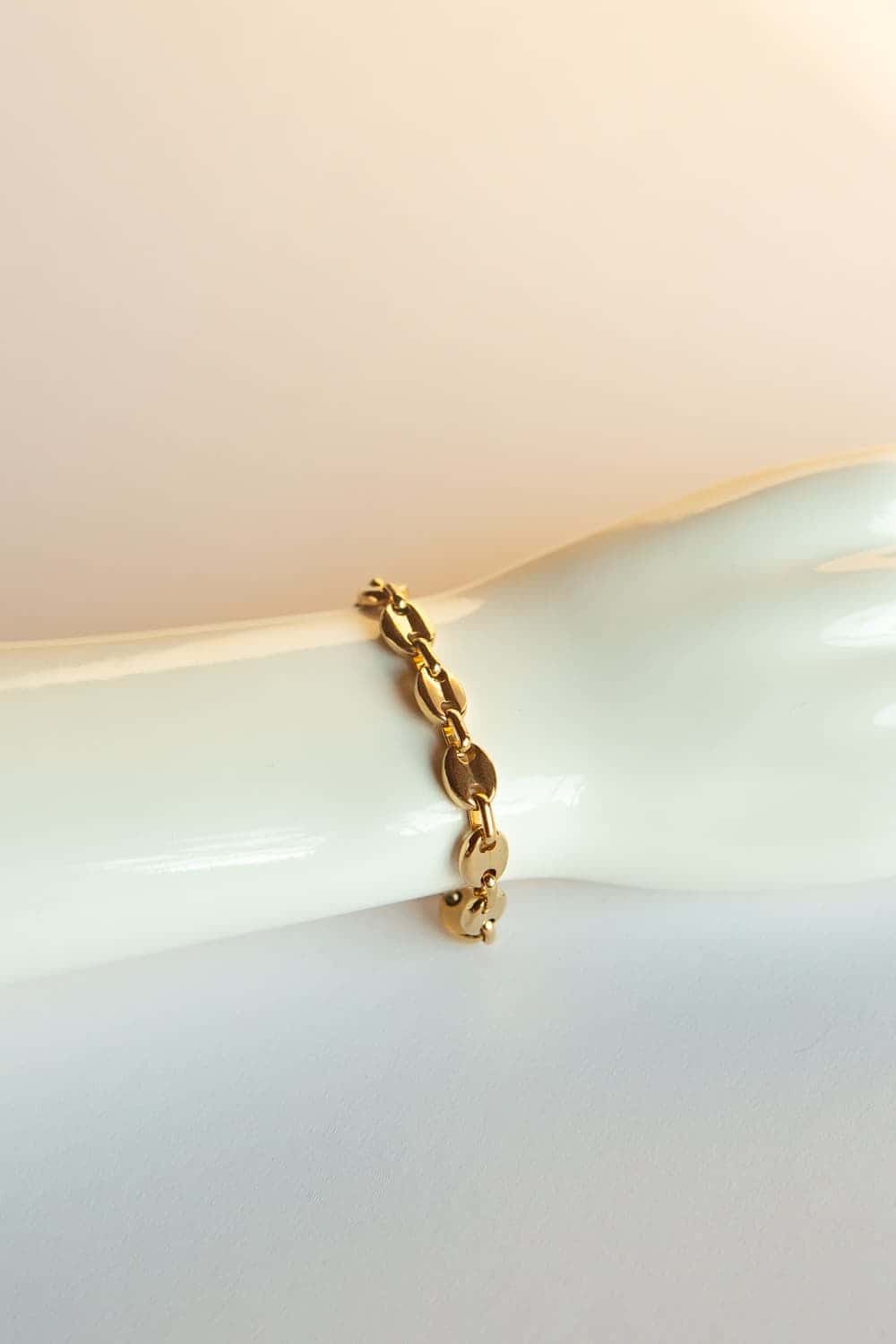 8mm Gold Puff Chain Bracelet