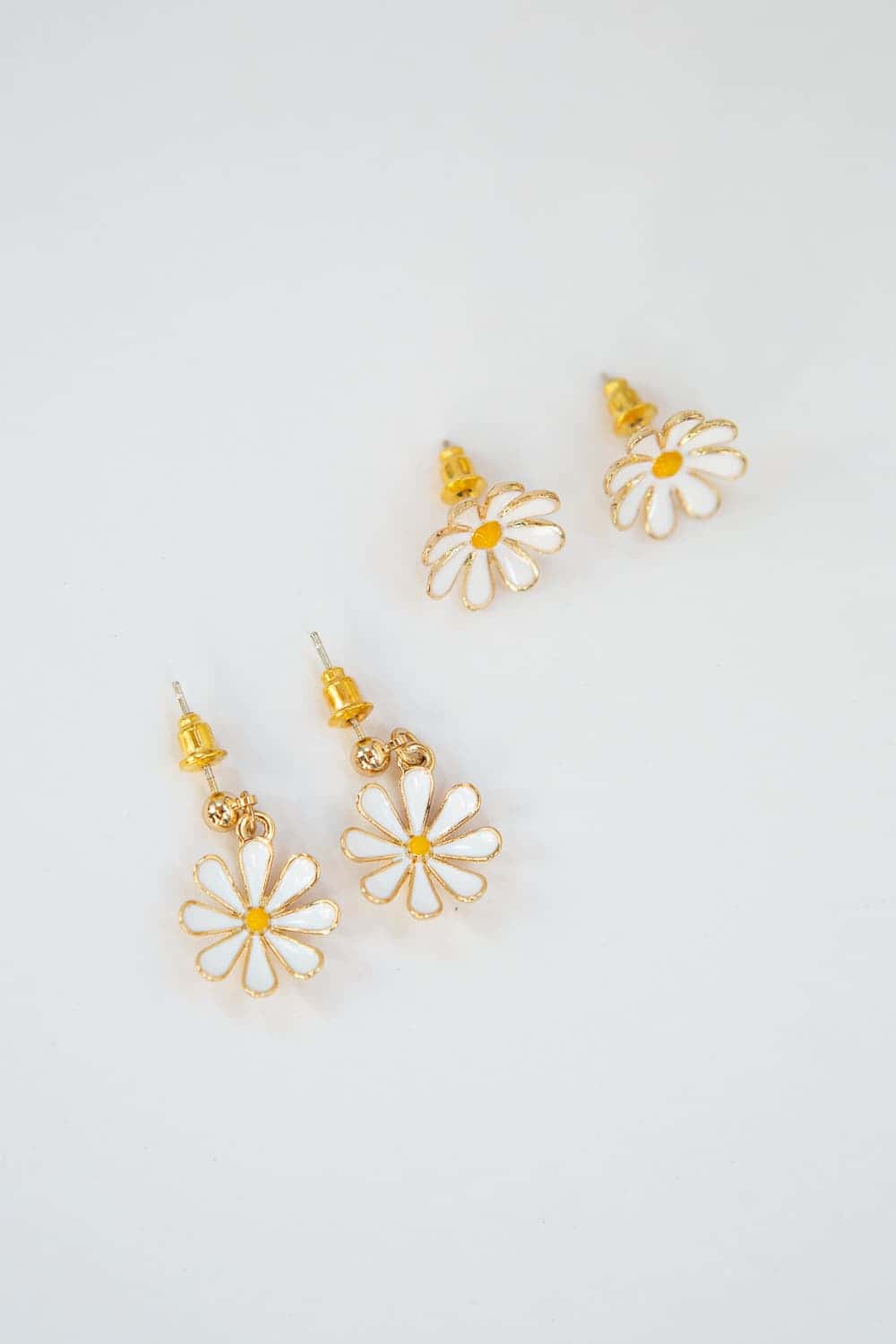 Enamel Daisy Stud Earrings