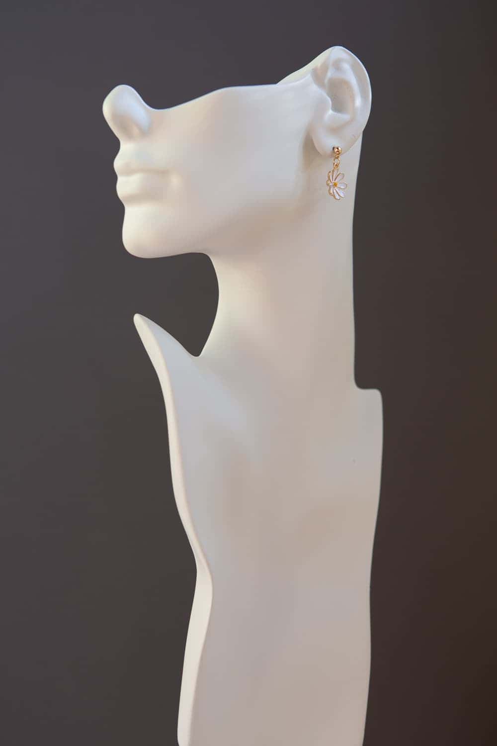 Enamel Daisy Drop Earrings