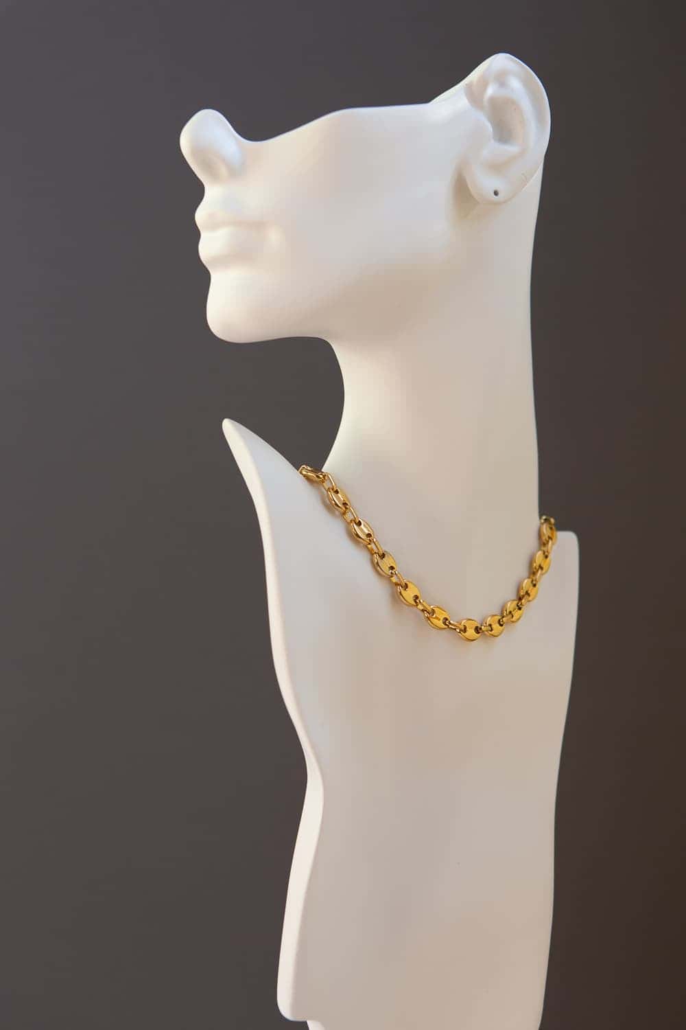 8mm Gold Puff Chain Necklace