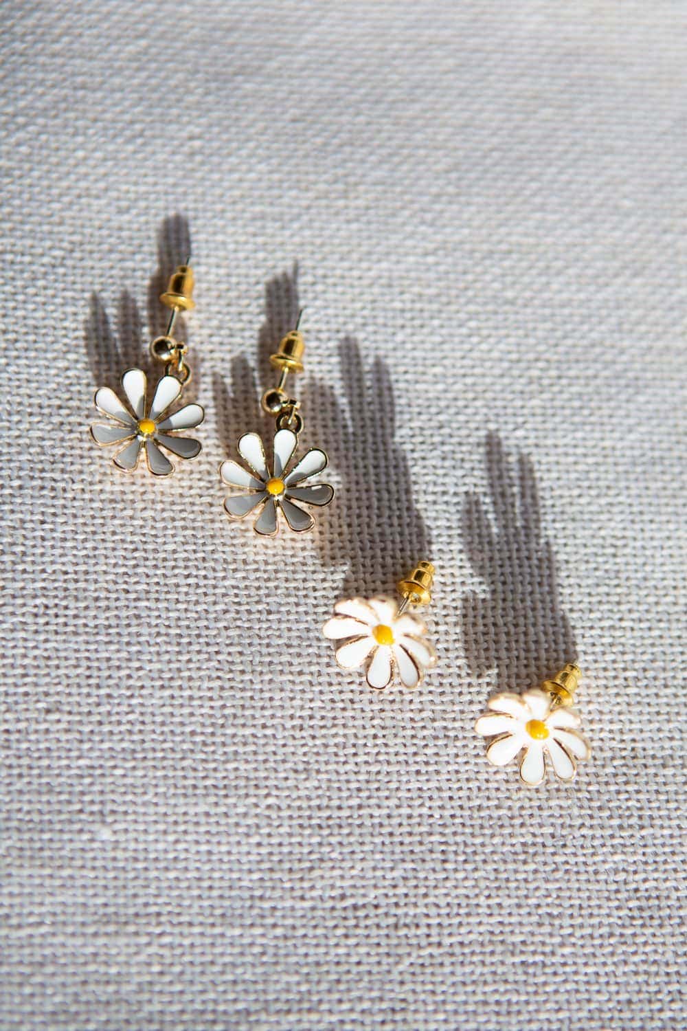 Enamel Daisy Stud Earrings