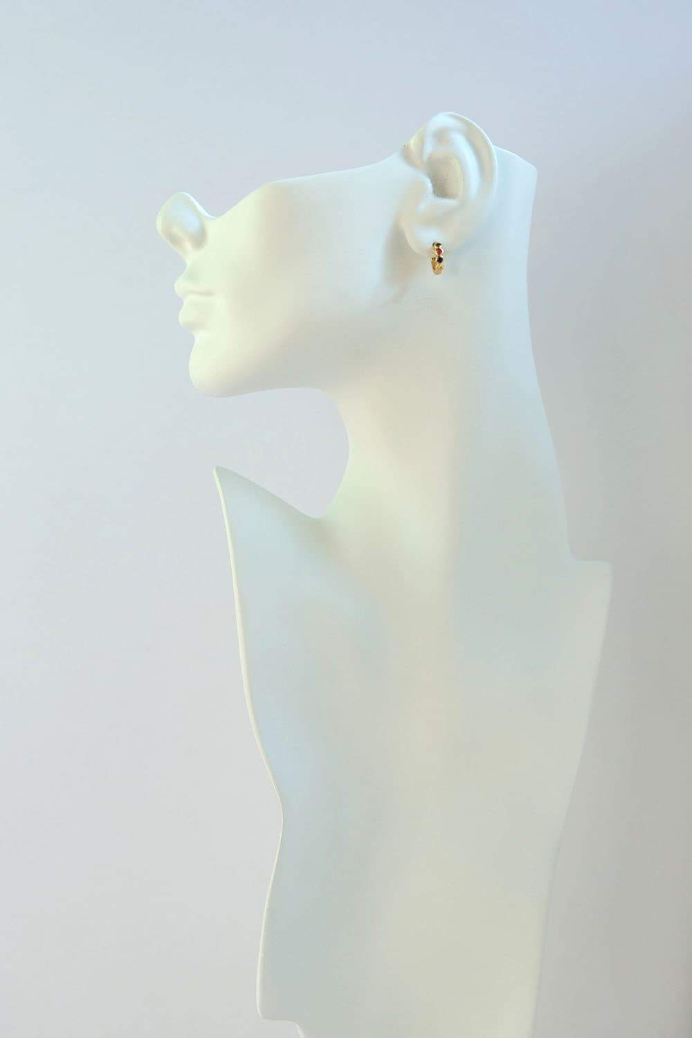 925 Sterling Silver Gold Rainbow Bezel Set Huggie Hoop