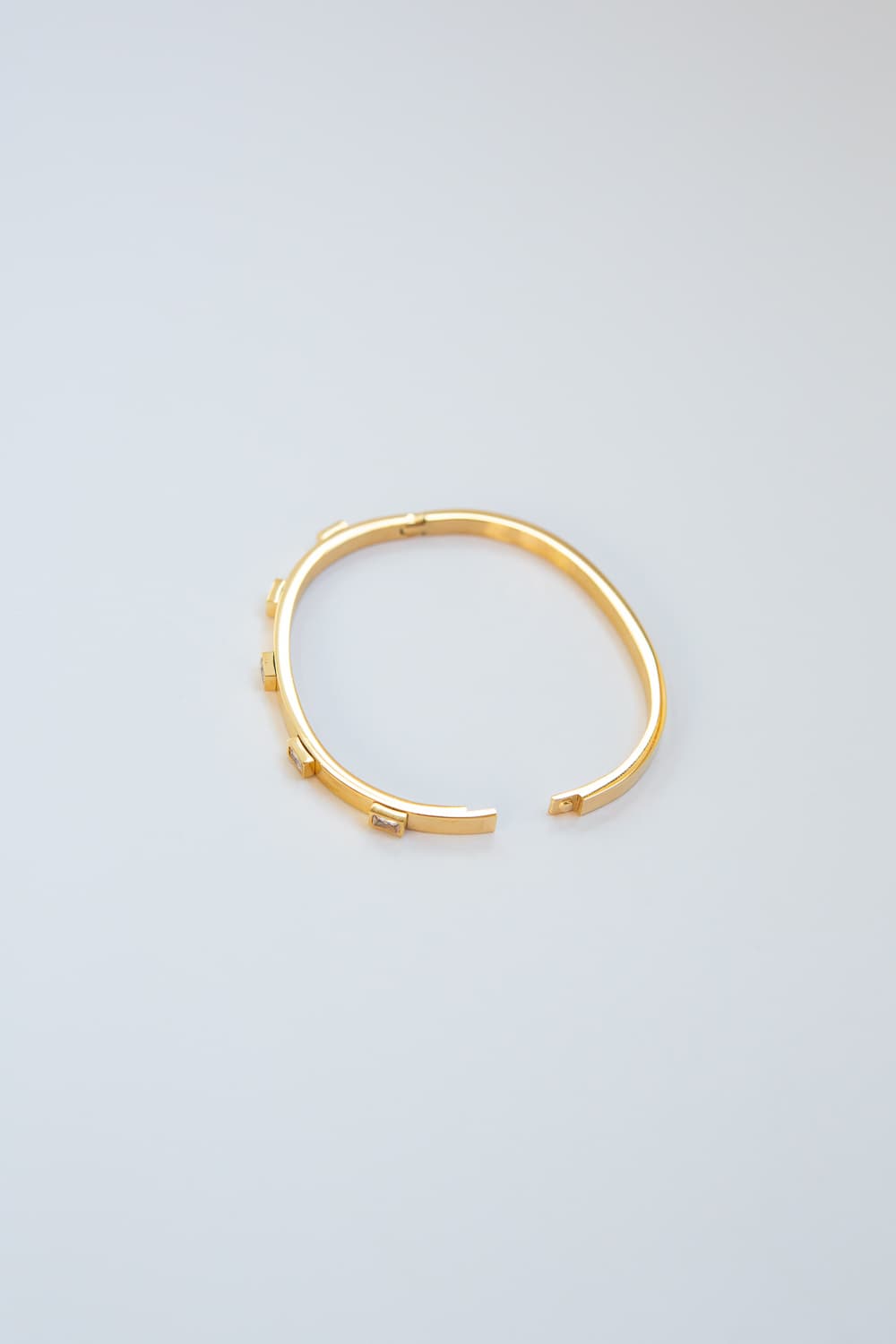 Gold CZ Bezel Set Stacking Bracelet