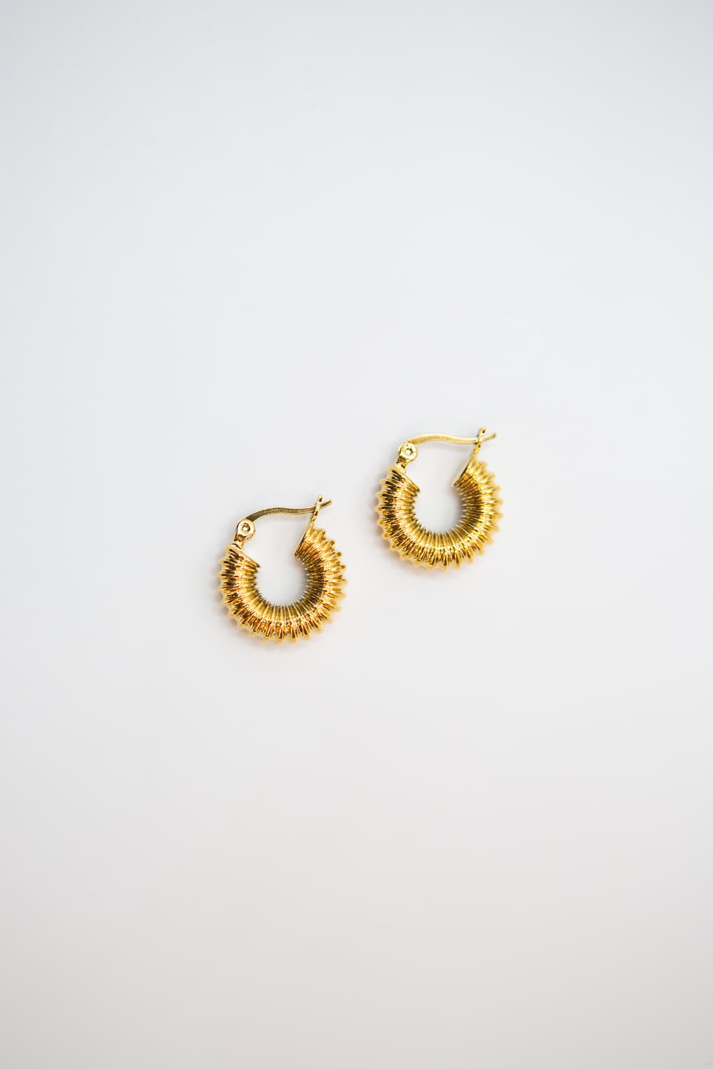 Small Gold Ribbed Vacuum Hoops