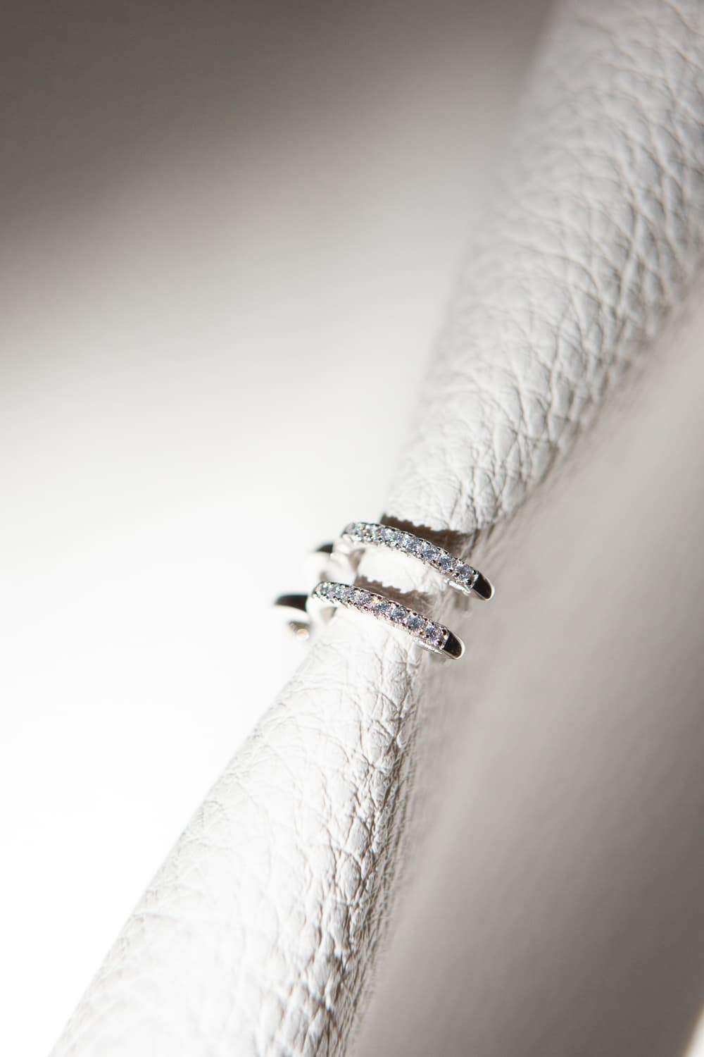925 Sterling Silver CZ Pavé Huggie Hoop