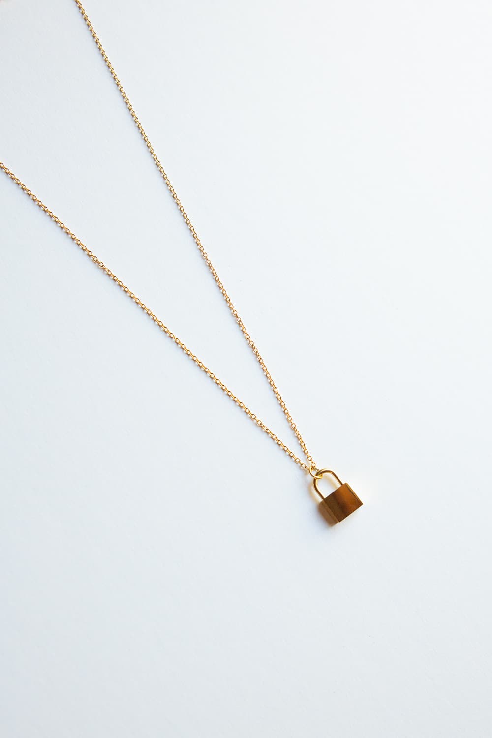 Gold Old English Initial Padlock Necklace