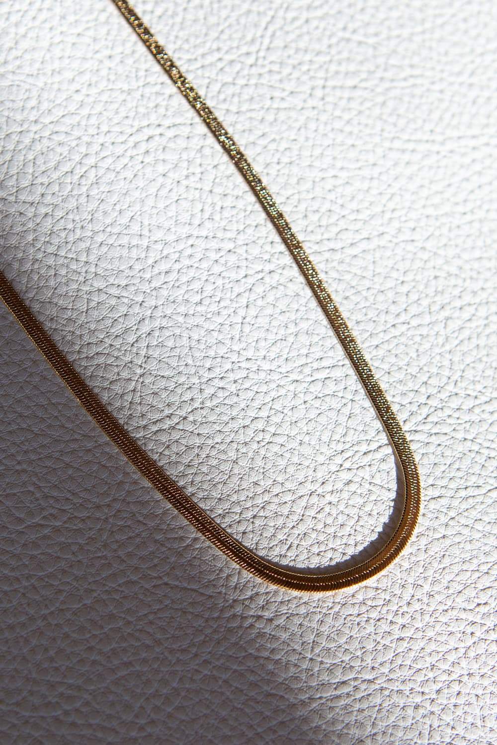 3mm 18k Gold Filled Herringbone Chain Necklace 15.75&quot;