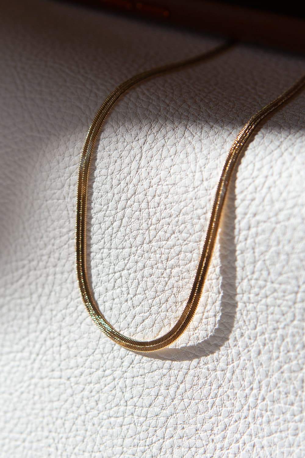 3mm 18k Gold Filled Herringbone Chain Necklace 15.75"