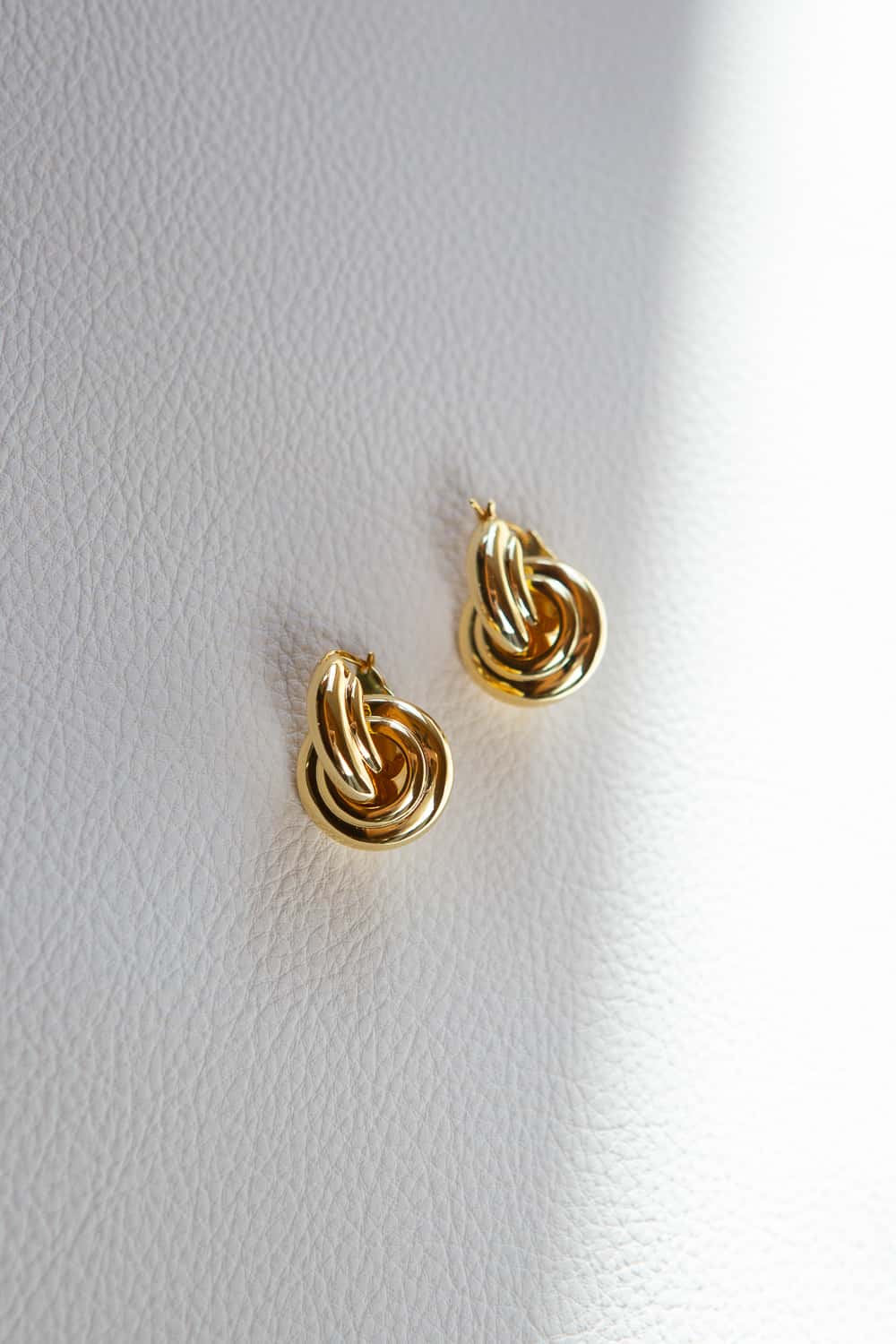 Gold Two Piece Door Knocker Earrings
