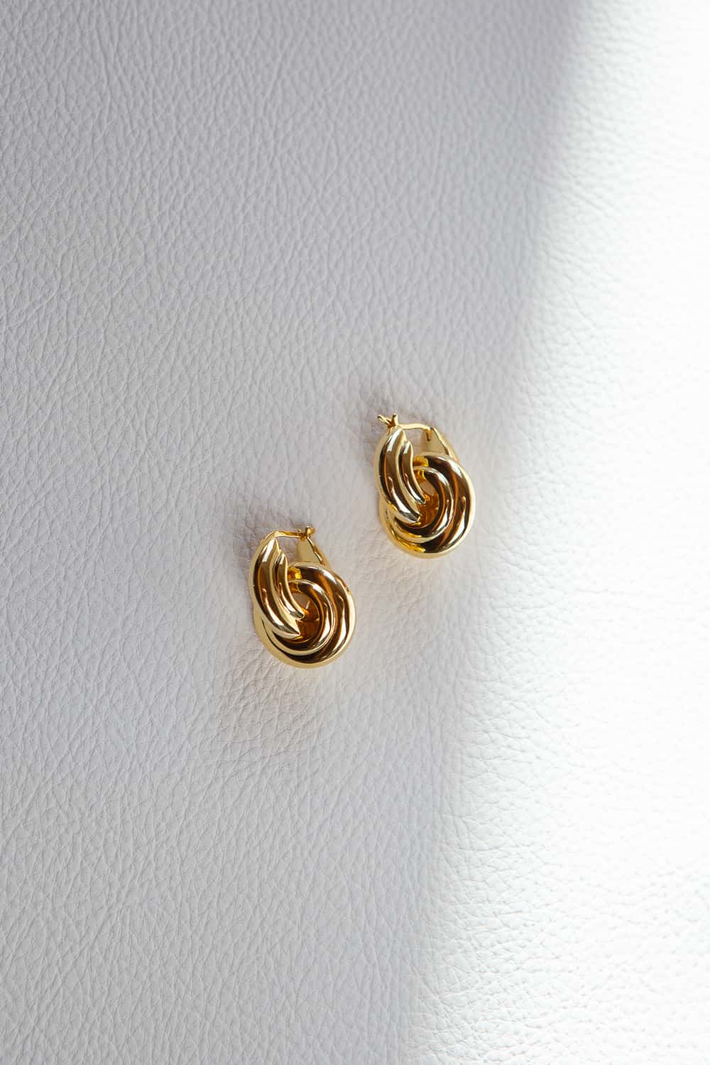 Gold Two Piece Door Knocker Earrings