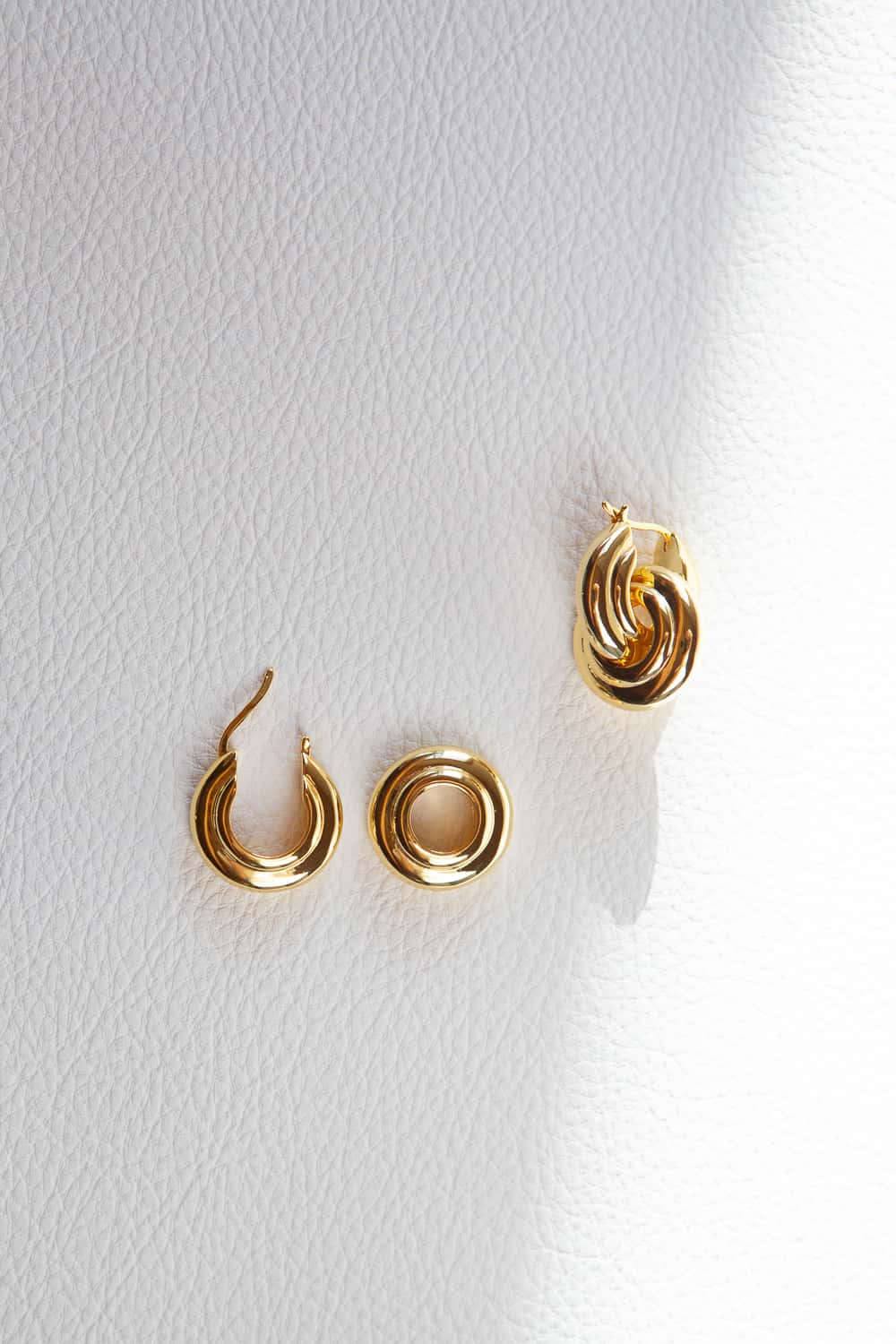 Gold Two Piece Door Knocker Earrings