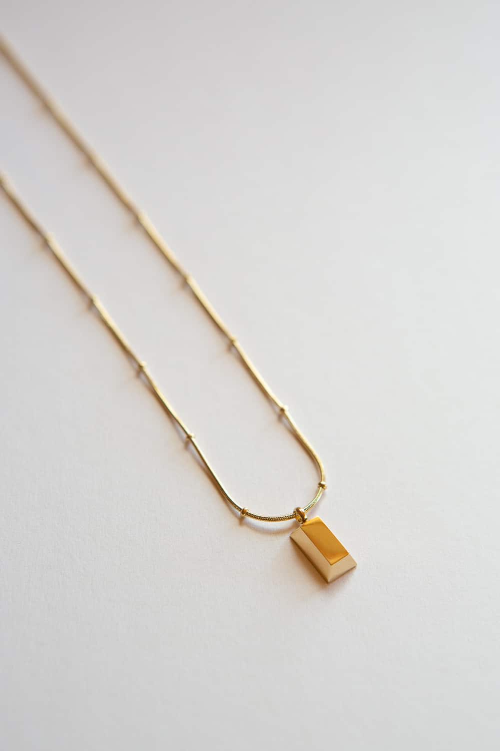 Gold Brick Bar Necklace Wynter Bloom