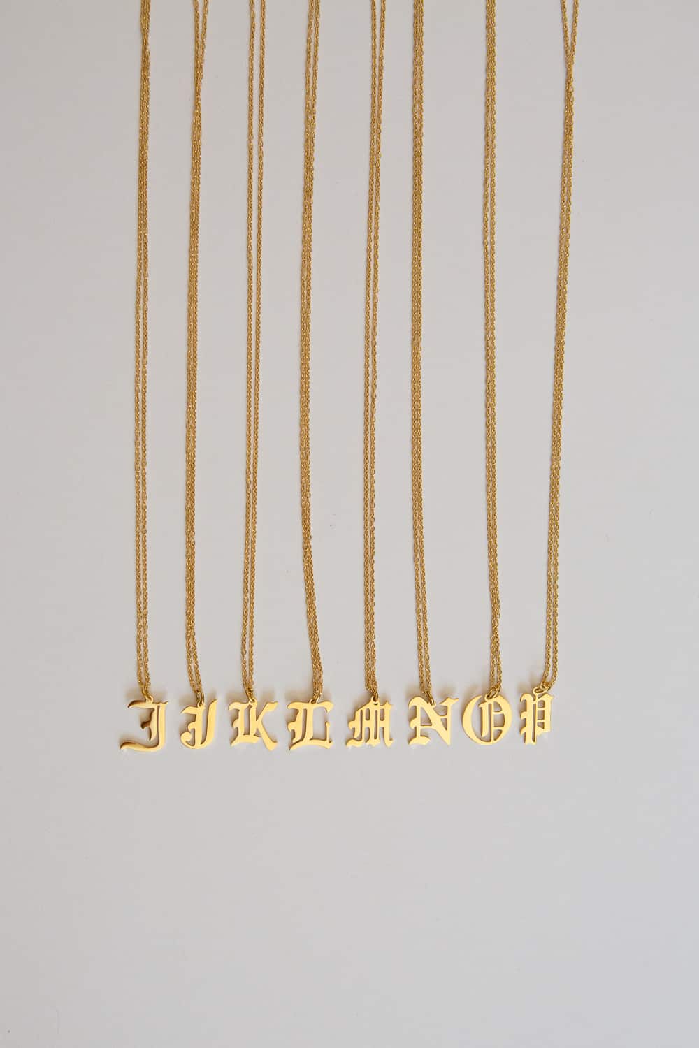 Gold Old English Initial Necklace