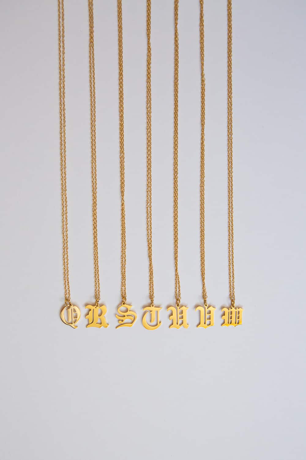 Gold Old English Initial Necklace